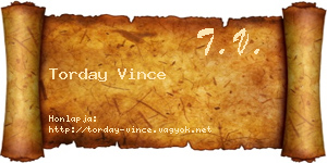 Torday Vince névjegykártya